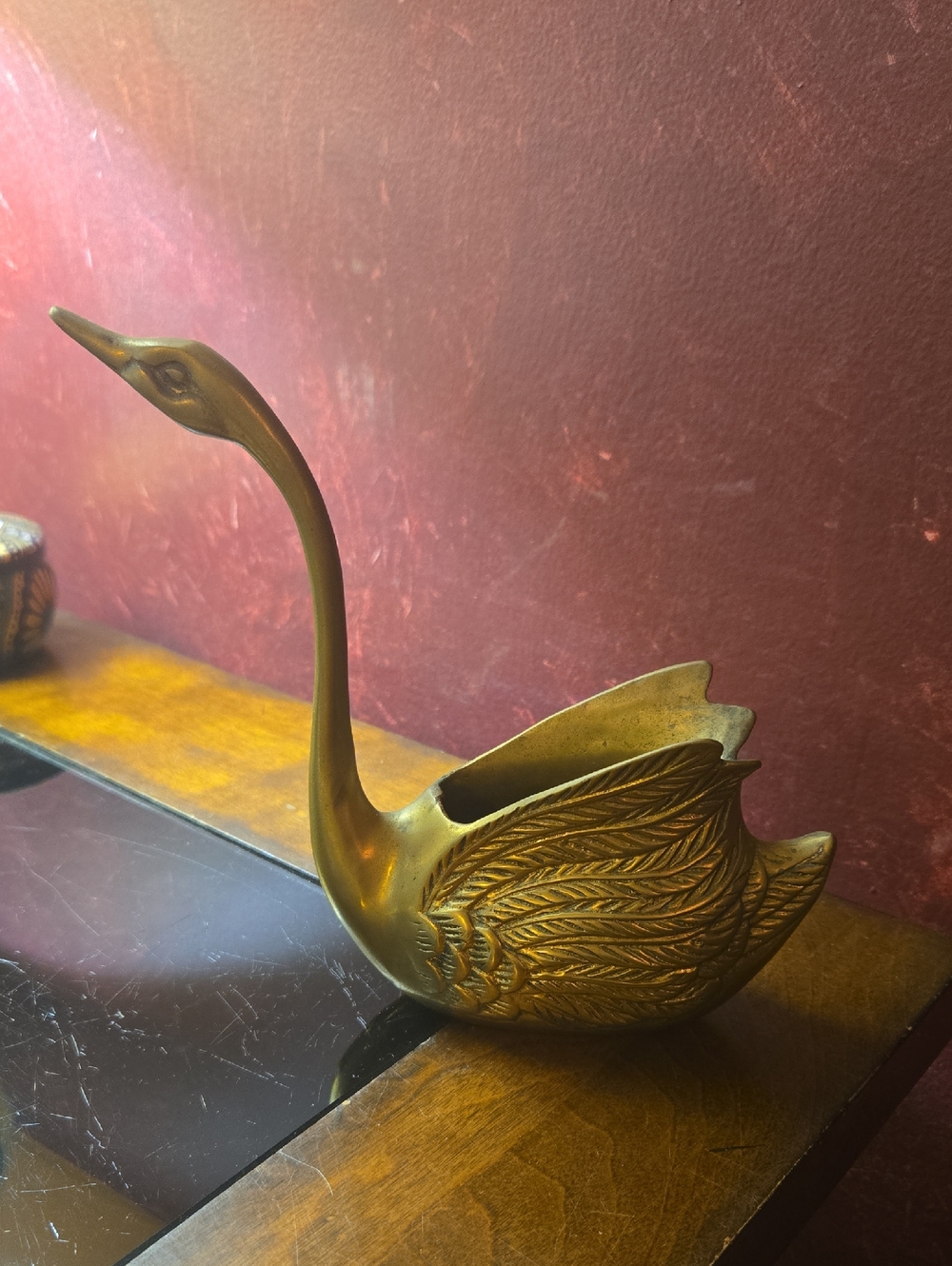 Vintage 1960s Brass Swan Planters - Set of Two - Picture 10 of 15
